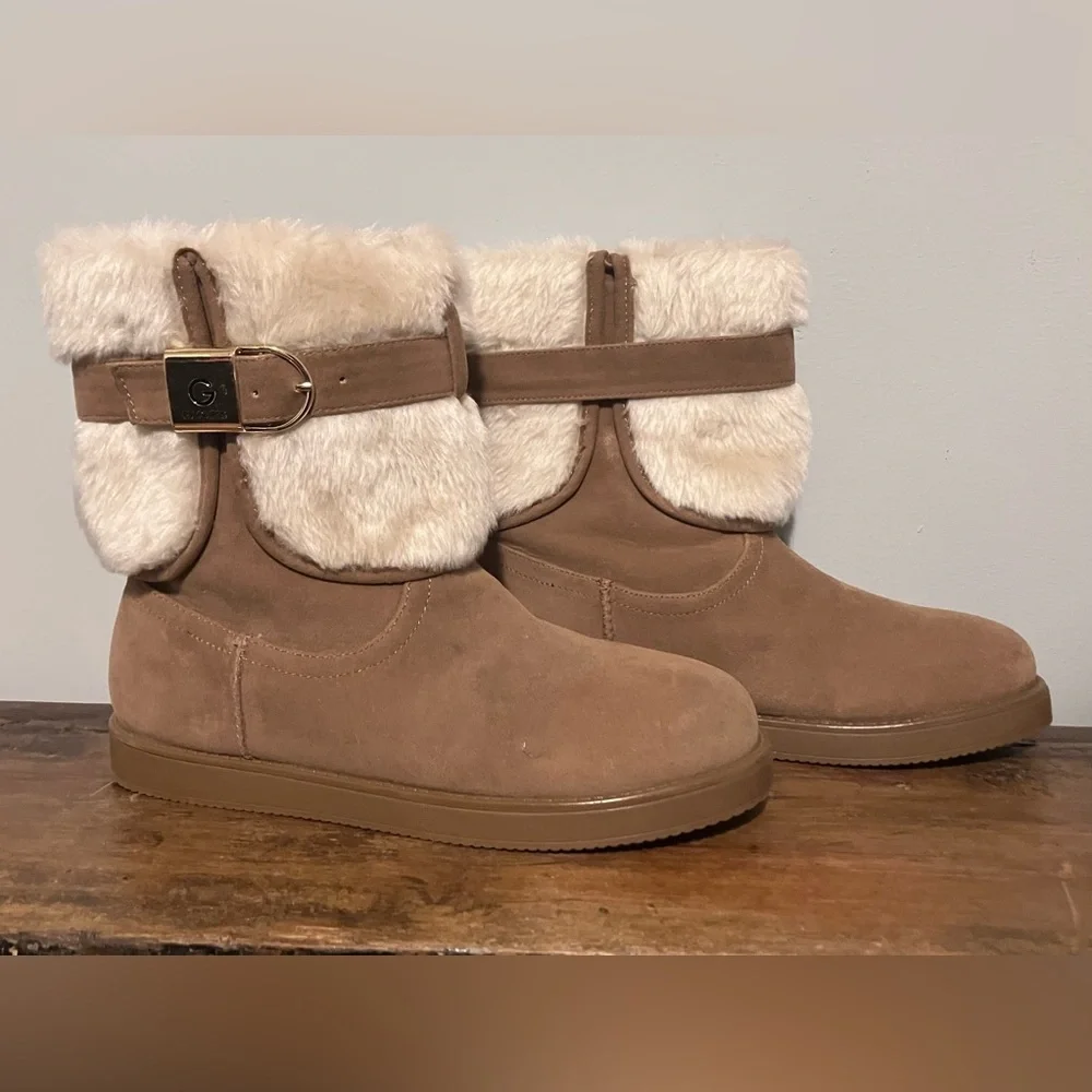 G by Guess Tan Fur-Lined Winter Boots